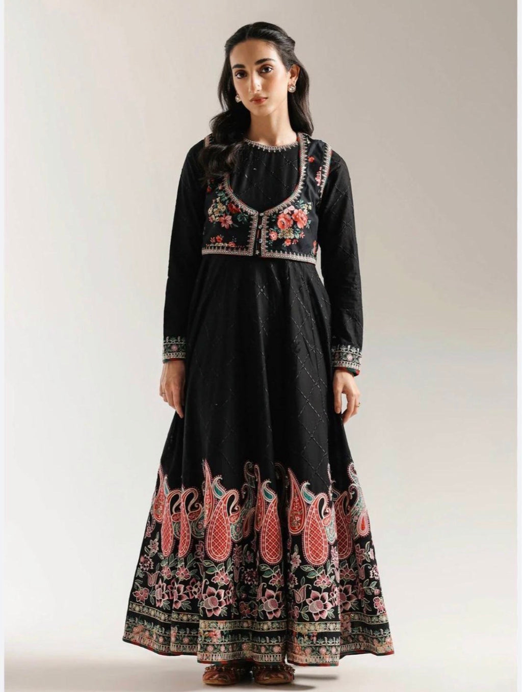 TUBA Luxury Embroidered Maxi Dress – 3 Piece Collection
