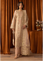 AFROZ Blush Pink Embroidered Organza Suit | Pakistani Wedding & Formal Dress
