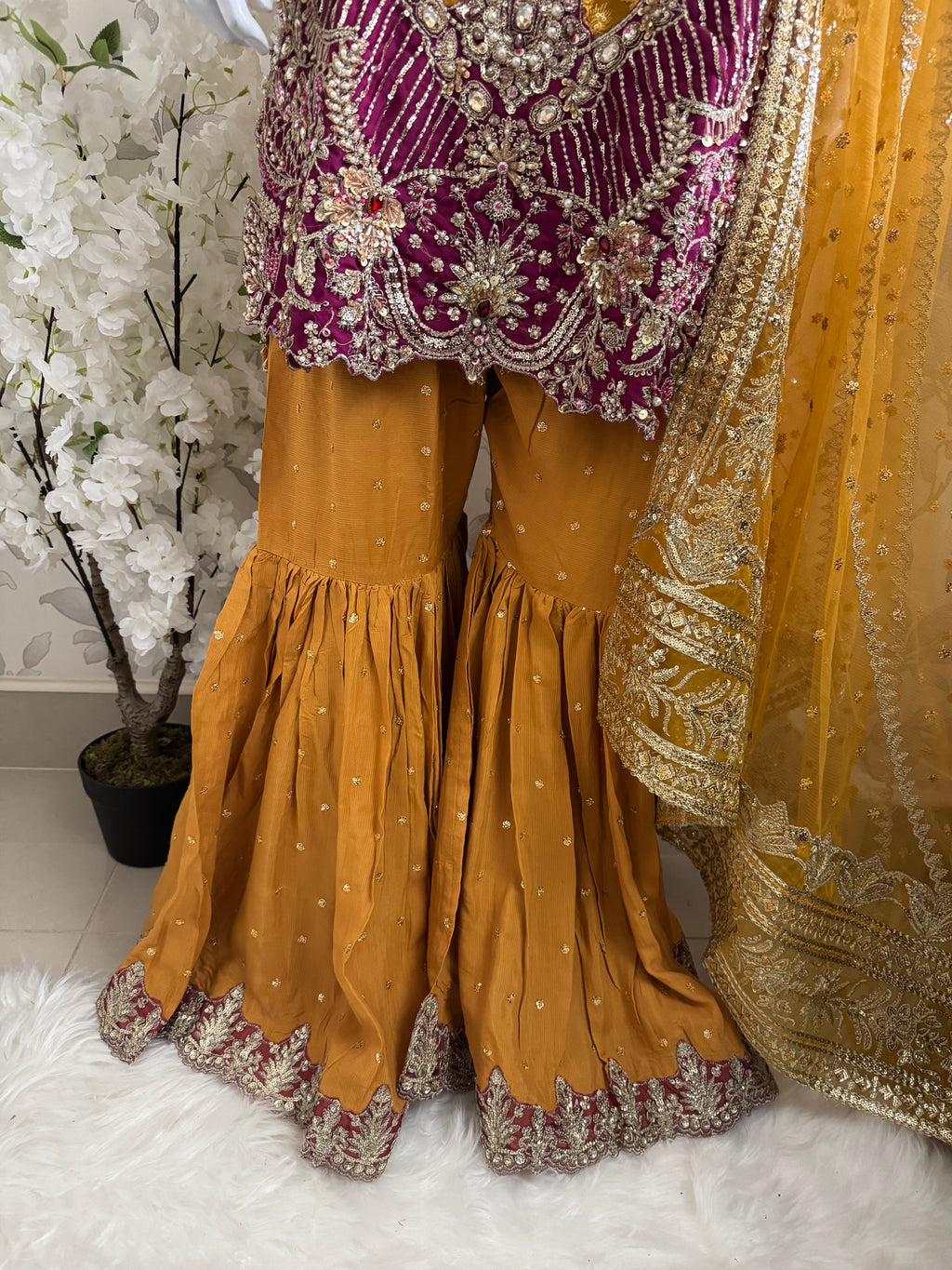 IMROZIAA Embroidered Gharara Suit | Pakistani Designer Wedding Dress