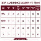 Maroon Embroidered Gharara Suit with organza Dupatta – Luxury Pakistani 3 Piece Set