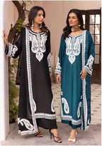 ALMILA Dhanak Embroidered Suit with Embroidered Chiffon Duppatta-3 Piece suit