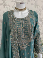 SAFFA Luxury Embroidered Chiffon Suit – 3 Piece Collection