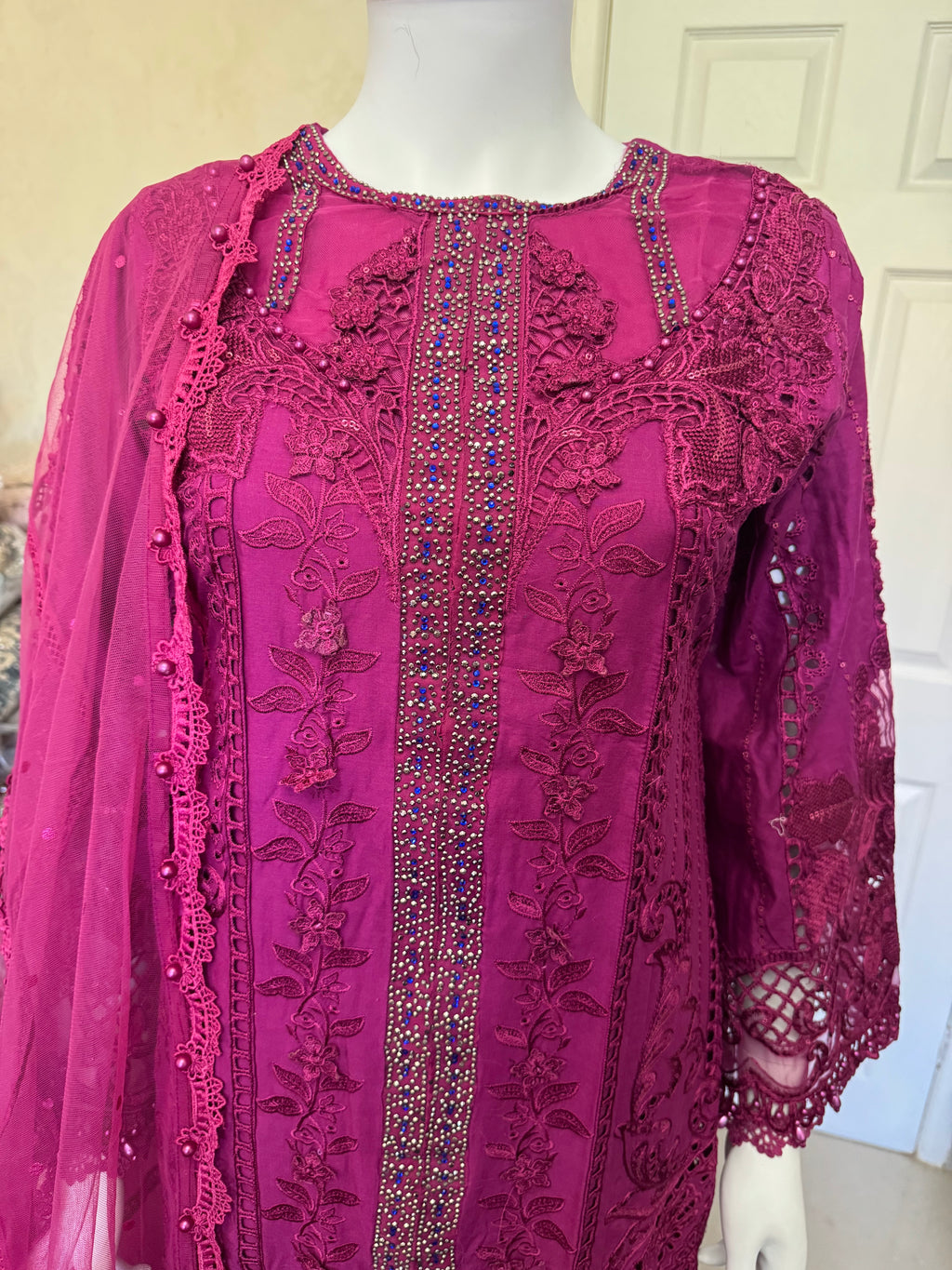 Luxury Embroidered 3 piece Lawn Suit for Eid & Special Occasions