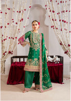 ALANI Emerald Green Luxury Embroidered-3 piece suit