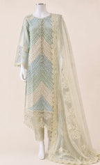 Mint Pearl Luxury Embroidered Suit – 3 Piece Collection