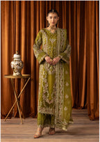 SANGEET Embroidered 3 piece Wedding Suit | Pakistani Mehndi, Mayon & Wedding Wear