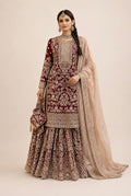 MAAYA Heavy Embroidered Pakistani Gharara Suit with Organza Dupatta