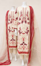 Rose Blossom Luxury Embroidered 3-Piece Suit