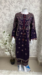 HUSN-E-EID Plum Purple Embroidered Luxury-3 Piece Suit