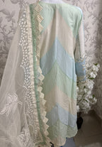 Mint Pearl Luxury Embroidered Suit – 3 Piece Collection