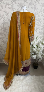 AYLAA Luxury Embroidered Chiffon Suit – 3 Piece Collection