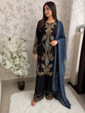 M Prints inspired Embroidered 3-Piece Suit | Pakistani Designer Dress