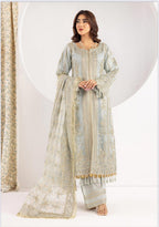 NUREH……heavy embroidered soft organza suit
