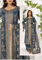 NUREH……heavy embroidered soft organza suit