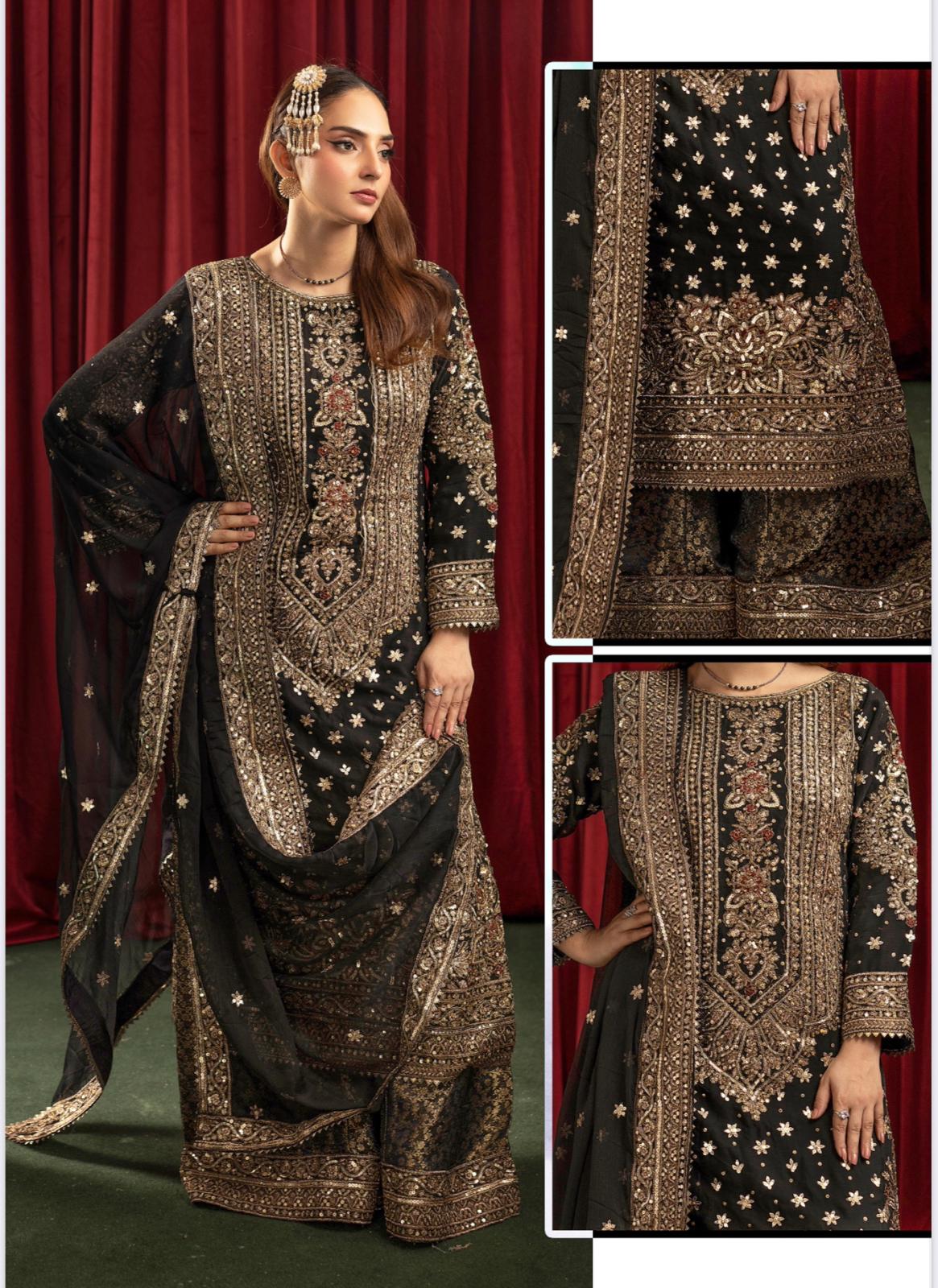 ASHIANA….heavy embroidered chiffon suit
