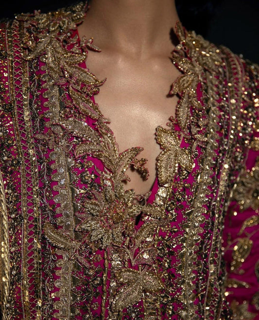 Sana Safinaz- (Inspired) 3pcs Heavy Embroided Wedding Collection with Embroided Sharara
