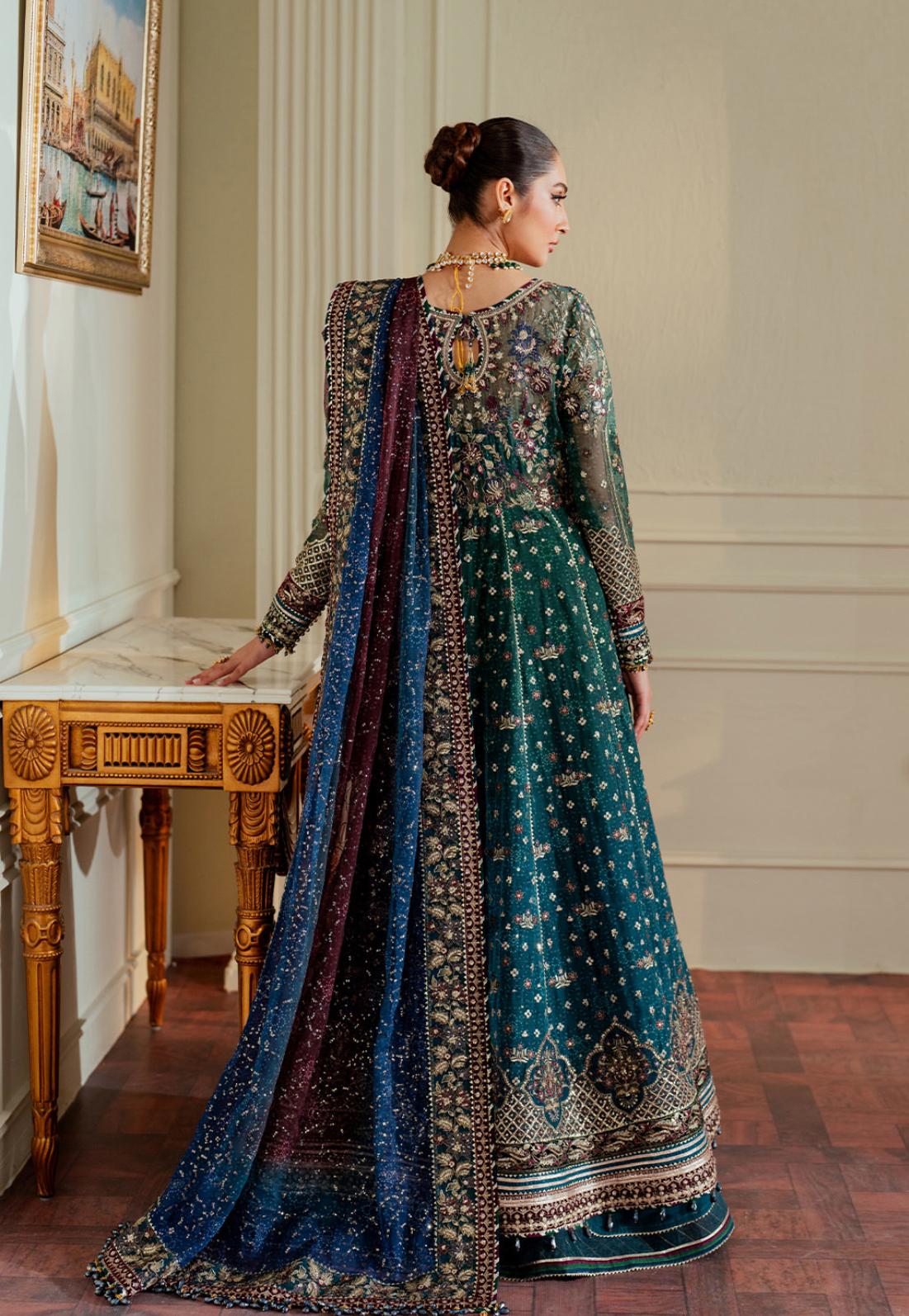 Baroque 3 pcs Chiffon Heavy Embroided Maxi comes with Sharara same as Model-“Please ensure the product is returned within 24 hours, unused and in original packaging.”