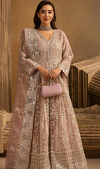 HERITAGE ….Luxury Embroidered soft organza Maxi dress