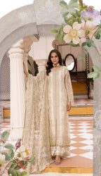NUREH……heavy embroidered soft organza suit