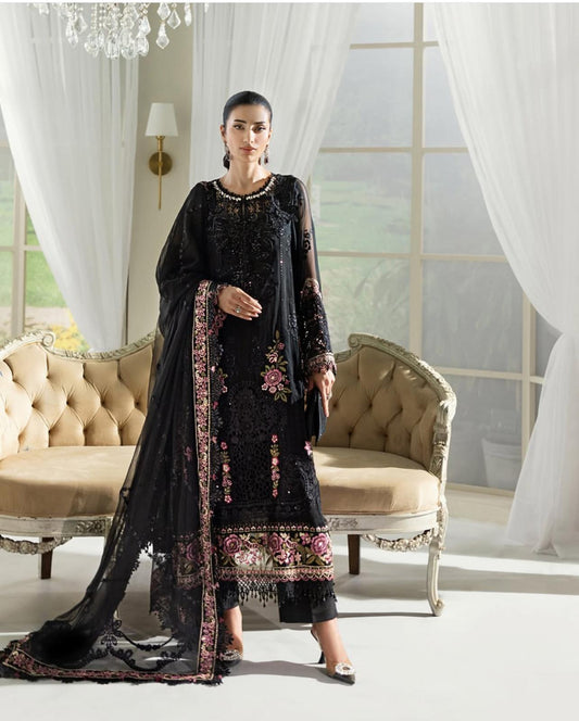 Maria B Inspired 3 pcs Luxury Embroided Suit Size S-XL ( Please return in 24 Hours)