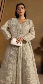 HERITAGE ….Luxury Embroidered soft organza Maxi dress