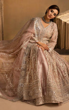 HERITAGE ….Luxury Embroidered soft organza Maxi dress
