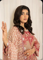 ZARKASH…..Luxury Embroidered Net Maxi Dress
