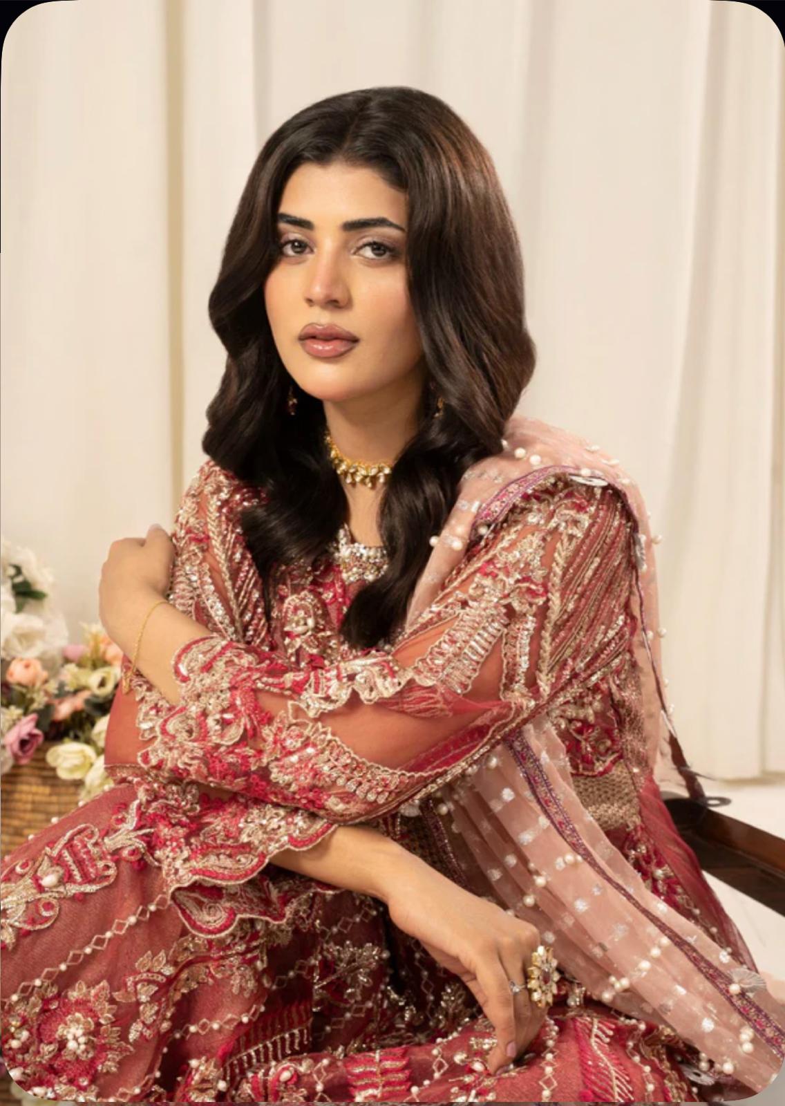 ZARKASH…..Luxury Embroidered Net Maxi Dress