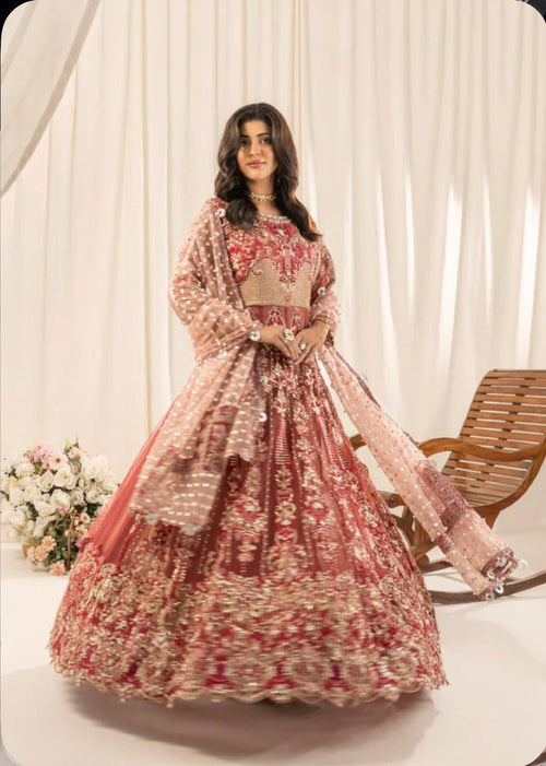 ZARKASH…..Luxury Embroidered Net Maxi Dress