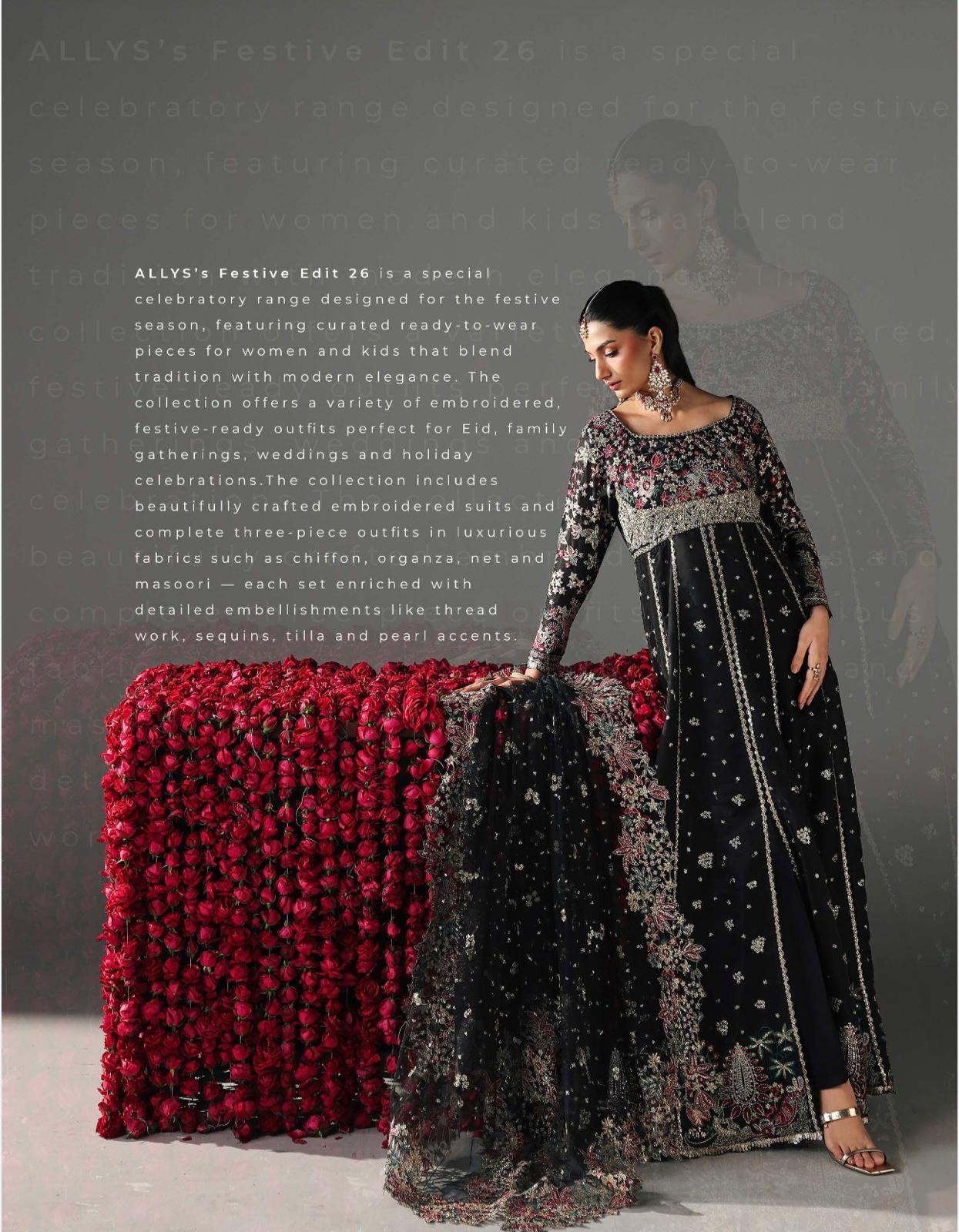 FIZZA….Luxury Embroidered Net maxi