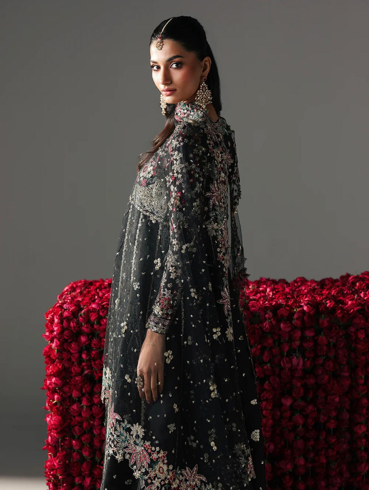 FIZZA….Luxury Embroidered Net maxi