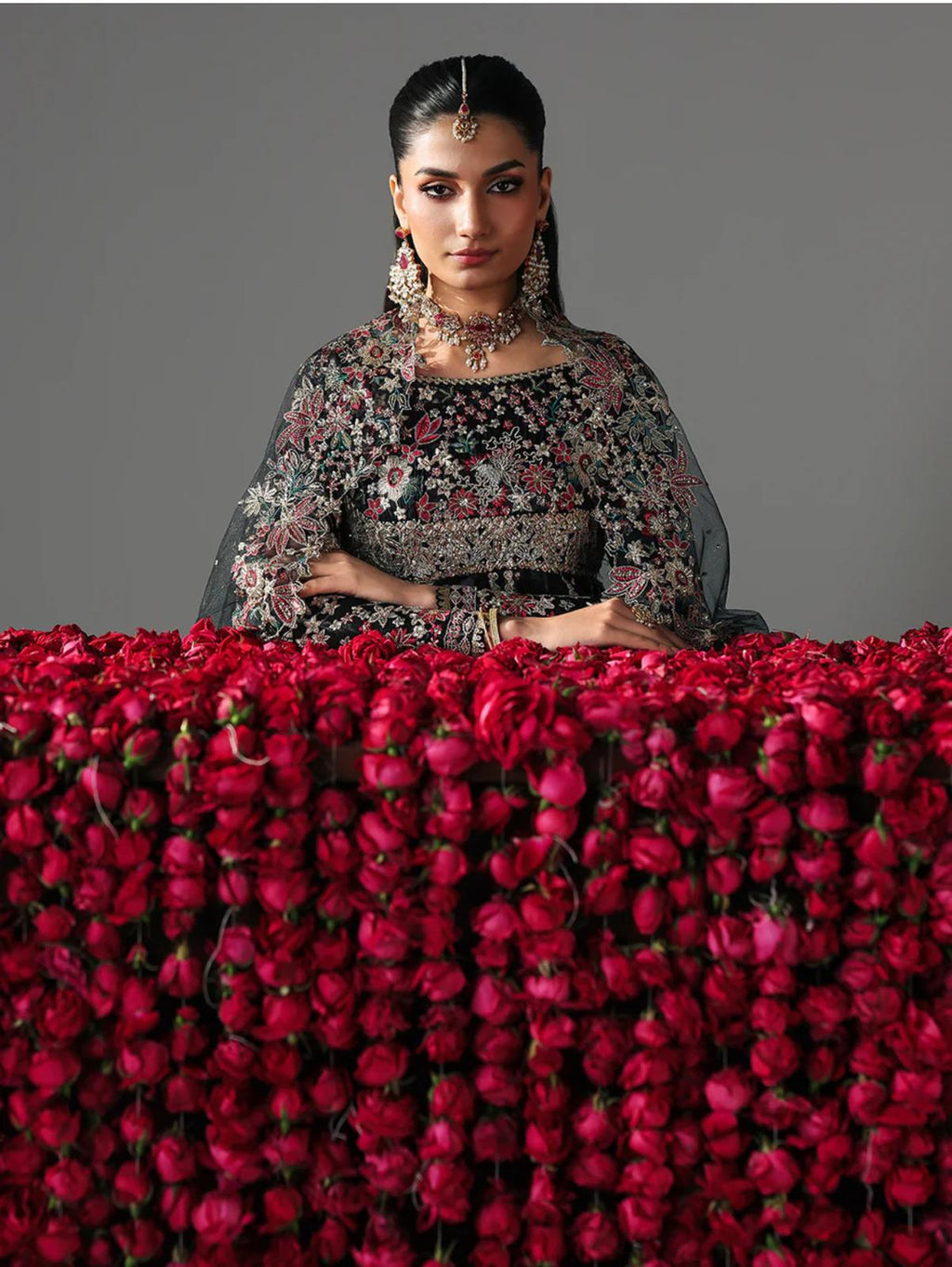 FIZZA….Luxury Embroidered Net maxi