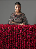 FIZZA….Luxury Embroidered Net maxi