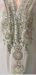 Maria B ( inspired) ..Luxury embroidered chiffon kaftaan suit..