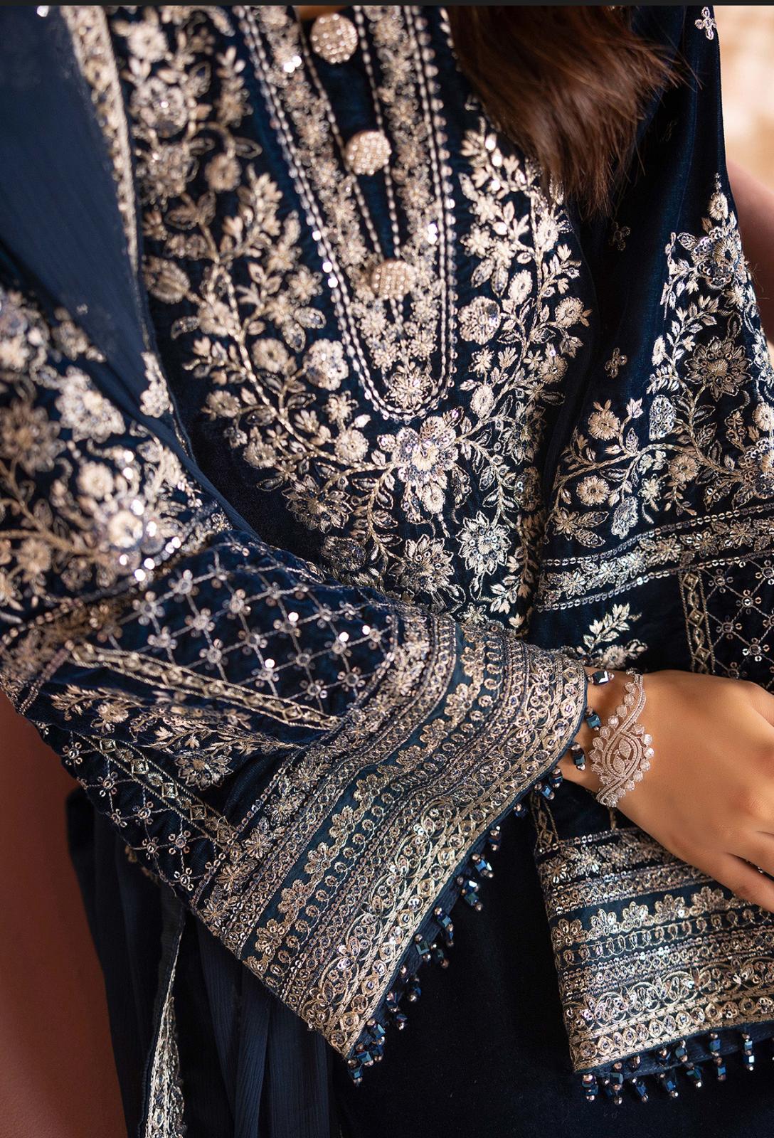 Adan Libas Original Velvet Collection 2025 – Luxury Embroidered Winter Suits