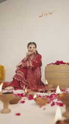 CHAAND RAAT Luxury Embroidered Raw Silk-3 piece suit