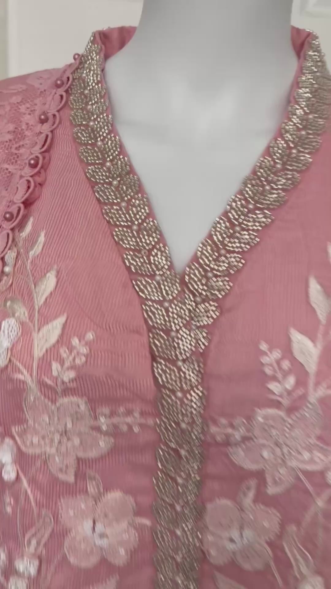 Rose Quartz Luxury Embroidered Suit – 3 Piece Collection