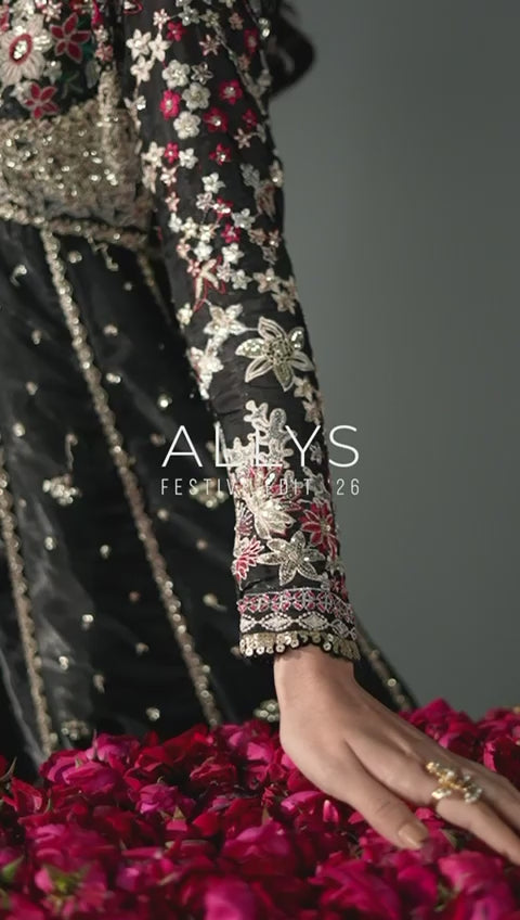 FIZZA….Luxury Embroidered Net maxi