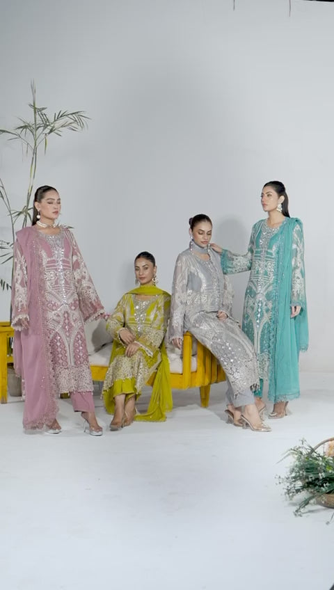 SONIYA Festive Embroidered 3 piece Chiffon Suit | Pakistani Designer Ready-to-Wear