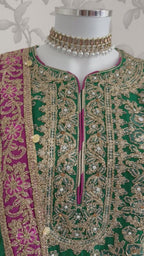 ALANI Emerald Green Luxury Embroidered-3 piece suit