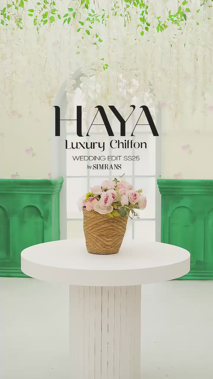 HAYA….Luxury 3 pcs embroidered chiffon suit