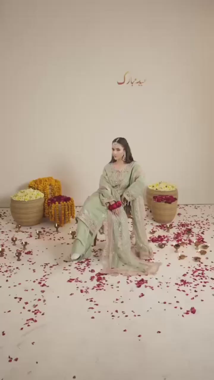 CHAAND RAAT Luxury Embroidered Raw Silk Suit – 3 Piece Collection