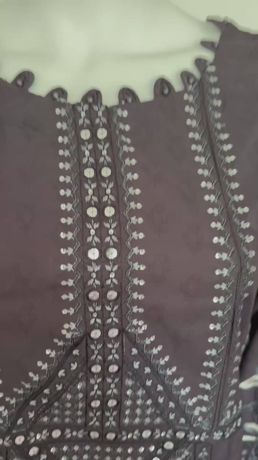 Charcoal Bloom Luxury Embroidered Suit – 3 Piece Collection