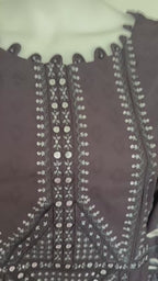 Charcoal Bloom Luxury Embroidered Suit – 3 Piece Collection