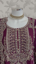 SAFFA Luxury Embroidered Chiffon Suit – 3 Piece Collection