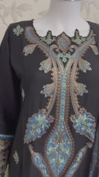 M Prints 6B inspired Embroidered 3-Piece Suit | Pakistani Designer Dress