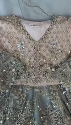 MASHAL…. Embroidered Net Maxi Dress with embroidered organza Dupatta