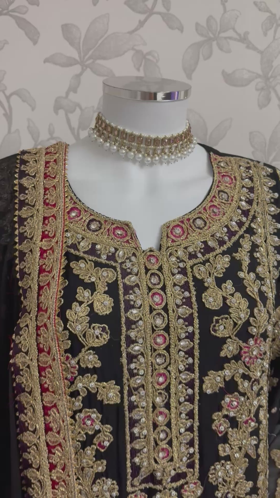AYLAA Luxury Embroidered Chiffon Suit – 3 Piece Collection