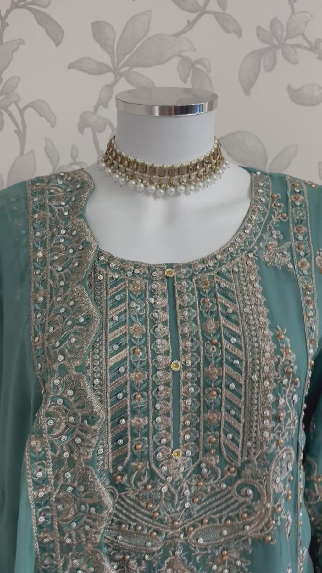 SAFFA Luxury Embroidered Chiffon Suit – 3 Piece Collection