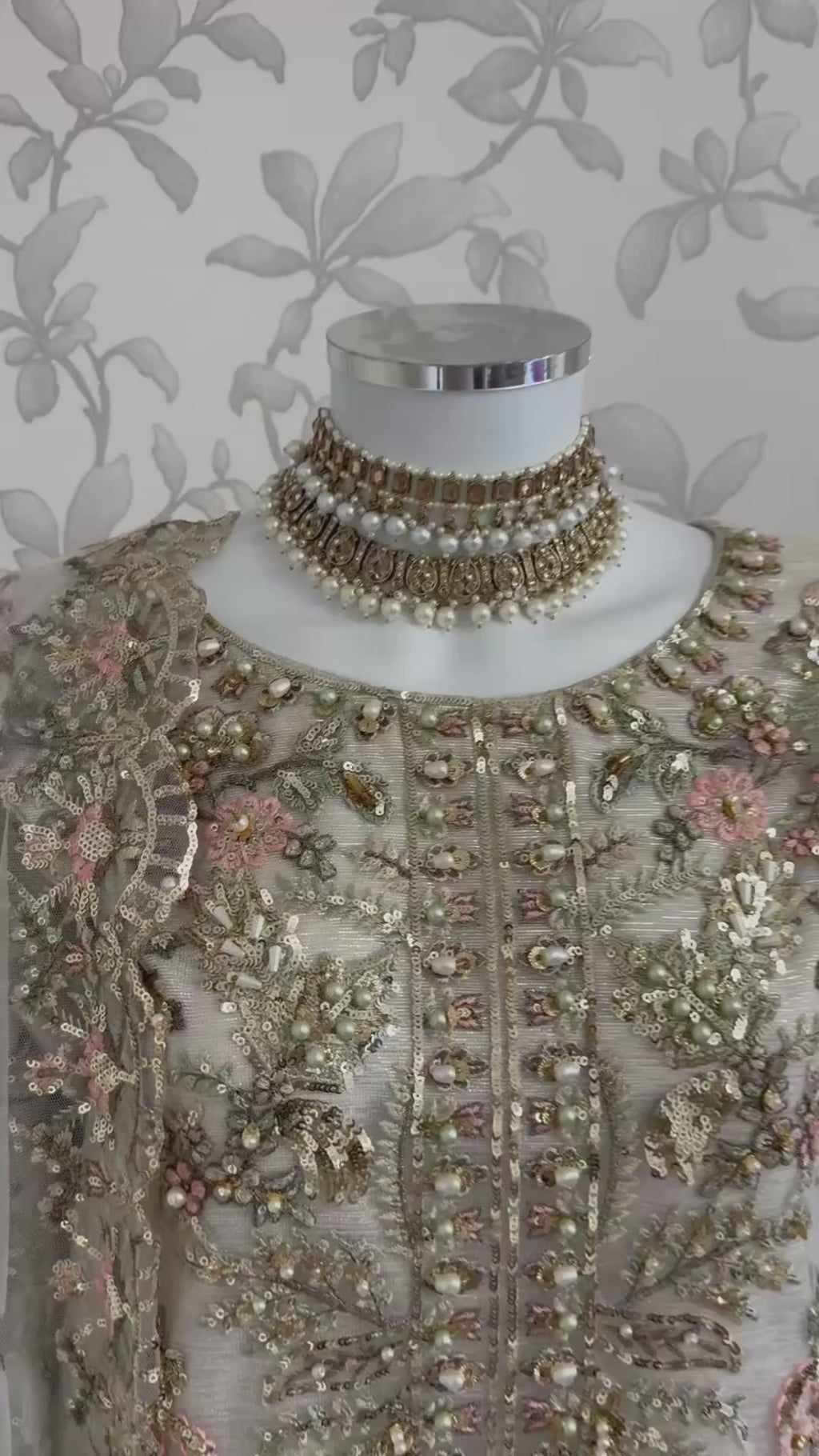 PEARLS -Pearl Champagne Hand-Embellished Luxury 3 pcs Suit